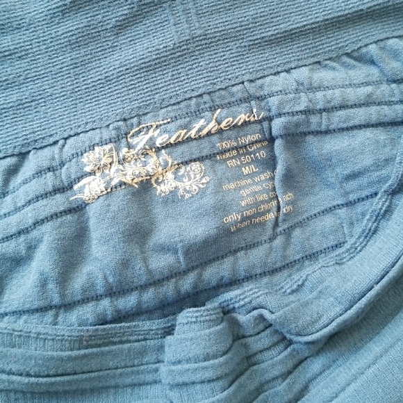 FEATHERS Blue Nylon Mini Pencil Skirt - Picture 3 of 3